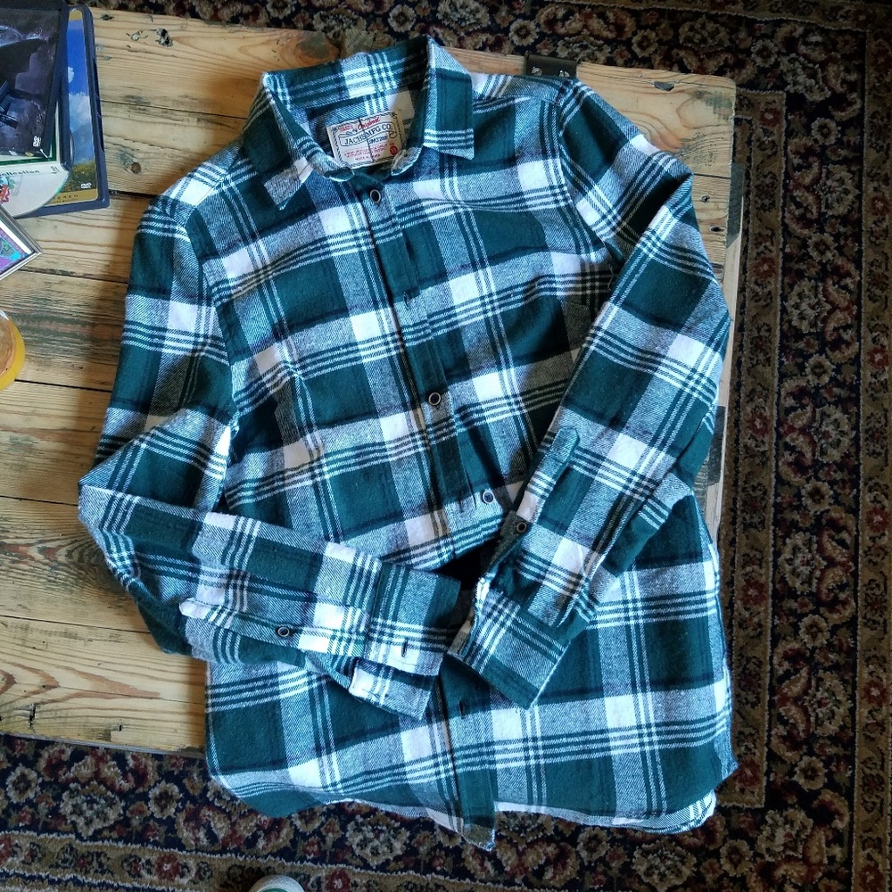 JacksMFG Flannel Button Up Dress